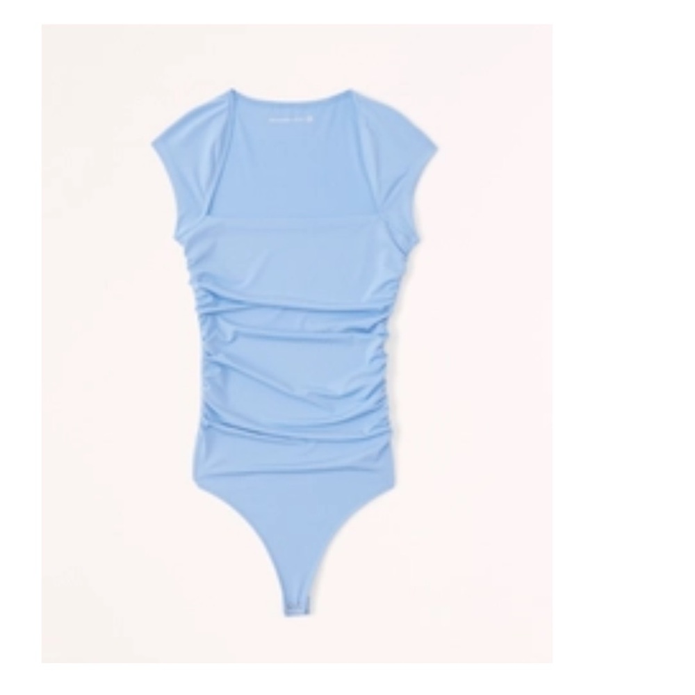 Abercrombie Light Blue Ruched Bodysuit